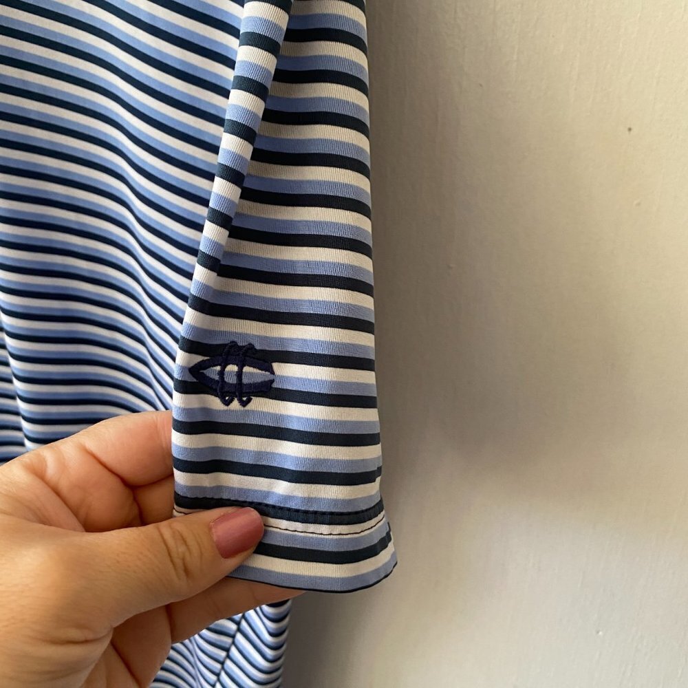 Ralph Lauren X Polo Shirt Mens XL Blue Striped Short Sleeve Collared Preppy Golf - Picture 5 of 6